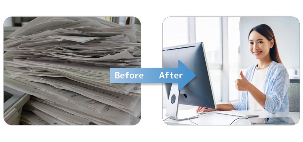 DocuWorks導入前後のビフォーアフターイメージ
